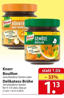 Knorr Bouillon oder Delikatess-Brühe bei famila Nordost in Stade Knorr Bouillon oder Delikatess-Brühe im Angebot bei famila Nordost Stade für 1,13 €