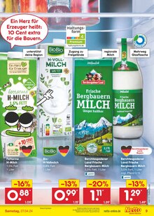 Milch im Netto Marken-Discount Prospekt "Aktuelle Angebote" mit 51 Seiten (Ulm)