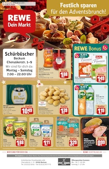 REWE Prospekt der Woche "Dein Markt" Seite 1, 24.11.2025 bis 29.11.2025 für Beckum Aktueller REWE Prospekt "Dein Markt" Seite 1 von 34 Seiten für Beckum