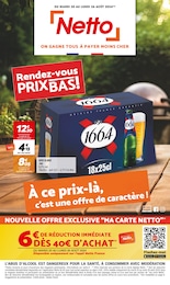 Prospectus Netto à Tours, "Rendez-vous PRIX BAS !", 12 pages, 20/08/2024 - 26/08/2024