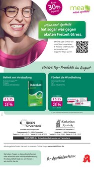 mea - meine apotheke Prospekt der Woche "Unsere August-Angebote" Seite 1, 01.08.2025 bis 31.08.2025 für Niederwiesa Aktueller mea - meine apotheke Prospekt "Unsere August-Angebote" Seite 1 von 4 Seiten für Niederwiesa
