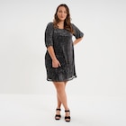 Robe à strass et manches 3/4 noir femme grande taille - La Halle Robe à strass et manches 3/4 noir femme grande taille à 20,99 € dans le catalogue La Halle