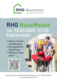 RHG Baucentrum Prospekt für Weischlitz: "Save the Date – RHG Hausmesse", 1 Seite, 14.03.2025 - 15.03.2025