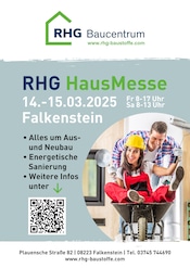 Aktueller RHG Baucentrum Markneukirchen Prospekt "Save the Date – RHG Hausmesse" mit 1 Seite