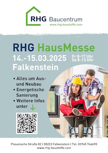 RHG Baucentrum Prospekt Save the Date – RHG Hausmesse mit  Seite in Zschorlau und Umgebung