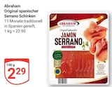 Original spanischer Serrano Schinken Angebote von Abraham bei GLOBUS Salzgitter für 2,29 €