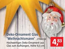 Deko-Ornament Glas 'Weihnachtsmann'