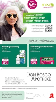 mea - meine apotheke Prospekt der Woche "Unsere Mai-Angebote" Seite 1, 01.05.2026 bis 31.05.2026 für Eggolsheim Aktueller mea - meine apotheke Prospekt "Unsere Mai-Angebote" Seite 1 von 4 Seiten für Eggolsheim