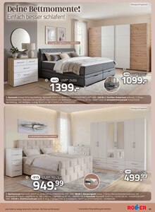 Boxspringbett im ROLLER Prospekt "Schlafen in zeitloser Eleganz!" mit 4 Seiten (Essen)