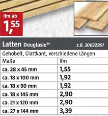 BAUHAUS Singen - Latten Douglasie*1 Latten Douglasie*1 Angebot bei BAUHAUS Singen im Prospekt "Handzettel KW 27"