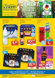 Coca Cola im aktuellen Netto Marken-Discount Prospekt (Augsburg) Coca Cola im Netto Marken-Discount Prospekt "DER ORT, AN DEM DU IMMER AUSGEZEICHNETE PREISE FINDEST." mit 2 Seiten (Augsburg)