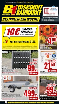 B1 Discount Baumarkt Prospekt BESTPREISE DER WOCHE! mit  Seiten in Leegebruch und Umgebung