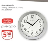 Quarz-Wanduhr Angebote von pregoo bei GLOBUS Wolfenbüttel für 5,00 €