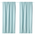 Aktuelle Gardinen Angebote bei IKEA in Stuttgart Aktuelles 2 Gardinenschals (abdunk.) weiß/türkis/mit Gardinenband 145x300 cm Angebot bei IKEA in Stuttgart ab 59,99 €