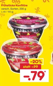 Frühstücks-Konfitüre bei Netto Marken-Discount in Bottrop Frühstücks-Konfitüre im Angebot bei Netto Marken-Discount Bottrop für 0,79 €