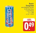 nah und gut Kubschütz - Booster Energy Drink Angebot im Prospekt Booster Energy Drink bei nah und gut im Kubschütz Prospekt für 0,49 €