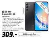 Smartphone Galaxy A34 5G Angebote von Samsung bei MediaMarkt Saturn Pirmasens für 309,00 €