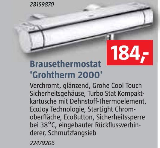 BAUHAUS Kummerow - Brausethermostat 'Grohtherm 2000' Brausethermostat 'Grohtherm 2000' Angebot bei BAUHAUS Kummerow im Prospekt Handzettel KW 40