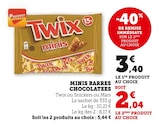 Minis Barres Chocolatées - Twix / Snickers / Mars en promo chez U Express La Roche-sur-Yon à 2,04 €