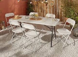 Table de jardin pliante en plastique coloris blanc - OVIALA - Castorama à Aix-en-Provence Table de jardin pliante en plastique coloris blanc - OVIALA en promo chez Castorama Aix-en-Provence à 34,90 €