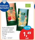 Linsen-Chips von Schneekoppe für 1,49 € bei budni im Angebot Linsen-Chips von Schneekoppe im aktuellen budni Prospekt