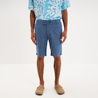 Bermuda chino à coulisse lin mélangé bleu homme - La Halle Bermuda chino à coulisse lin mélangé bleu homme à 25,99 € dans le catalogue La Halle