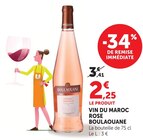Vin du Maroc Rosé - Boulaouane en promo chez Super U Cognac à 2,25 €