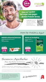 mea - meine apotheke Apotheken Prospekt der aktuellen Woche mit 4 Seiten, gültig von 01.08.2026 bis 31.08.2026, in Großbothen und Umgebung Aktueller mea - meine apotheke Apotheken Prospekt in Großbothen und Umgebung, "Unsere August-Angebote" mit 4 Seiten, 01.08.2026 - 31.08.2026
