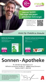 Aktueller mea - meine apotheke Prospekt "Unsere November-Angebote" Seite 1 von 4 Seiten für Groß-Zimmern
