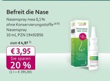mea - meine apotheke - Nasenspray mea 0,1 % Angebot im Prospekt Nasenspray mea 0,1 % bei mea - meine apotheke im Prospekt "" für 3,95 €