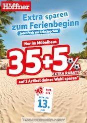 Schrank im Höffner Prospekt in Schwerte Aktueller Höffner Prospekt mit Schrank, "35% + 5% Extra-Rabatt", Seite 1