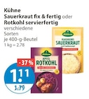 Sauerkraut fix & fertig von Kühne im aktuellen V-Markt Prospekt für 1,11 €