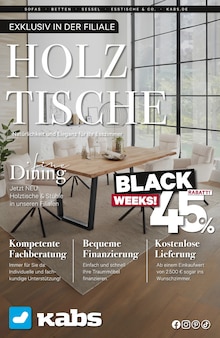 Aktueller Kabs Prospekt (Quakenbrück, 13 Seiten zum blättern Kabs Prospekt NATÜRLICHKEIT UND ELEGANZ FÜR IHR ESSZIMMER. mit 13 Seiten