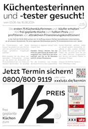 XXXLutz Möbelhäuser Prospekt für Waischenfeld: "Küchentesterinnen und -tester gesucht!", 4 Seiten, 03.06.2024 - 29.06.2024