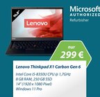 Thinkpad X1 Carbon Gen 6 Angebote von Lenovo bei GLOBUS Bruchsal für 299,00 €