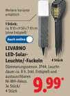 LED-Solar-Leuchte/-Fackeln Angebote von LIVARNO bei Lidl Kassel für 9,99 €