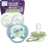 Schnuller ultra soft nighttime Silikon, grün/blau, ab 18 Monaten von PHILIPS AVENT im aktuellen dm-drogerie markt Prospekt für 8,45 €