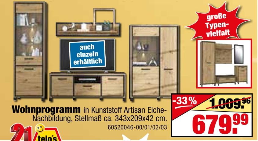 tejo's SB Lagerkauf Aschersleben - Wohnprogramm Wohnprogramm Angebot bei tejo's SB Lagerkauf Aschersleben im Prospekt 21 Jahre tejo's SB Lagerkauf