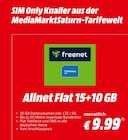 Allnet Flat 15+10 GB bei MediaMarkt Saturn im Schwentinental Prospekt für 9,99 €