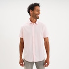 Chemise droite manches courtes rose clair homme - La Halle Chemise droite manches courtes rose clair homme à 9,99 € dans le catalogue La Halle
