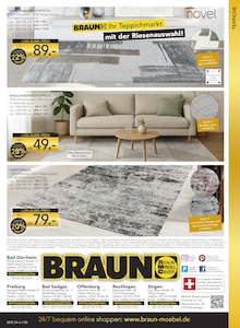 Teppich im BRAUN Möbel-Center Prospekt "GARTENMÖBEL FRÜHLINGS-TRENDS" mit 8 Seiten (Reutlingen)