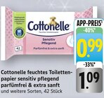 Feuchtes Toilettenpapier Sensitiv Pflegend Angebote von Cottonelle bei E center Ulm für 0,99 €