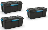 Lot de 3 malles de rangement 80 L Scuba noires avec couvercle dans le catalogue Castorama