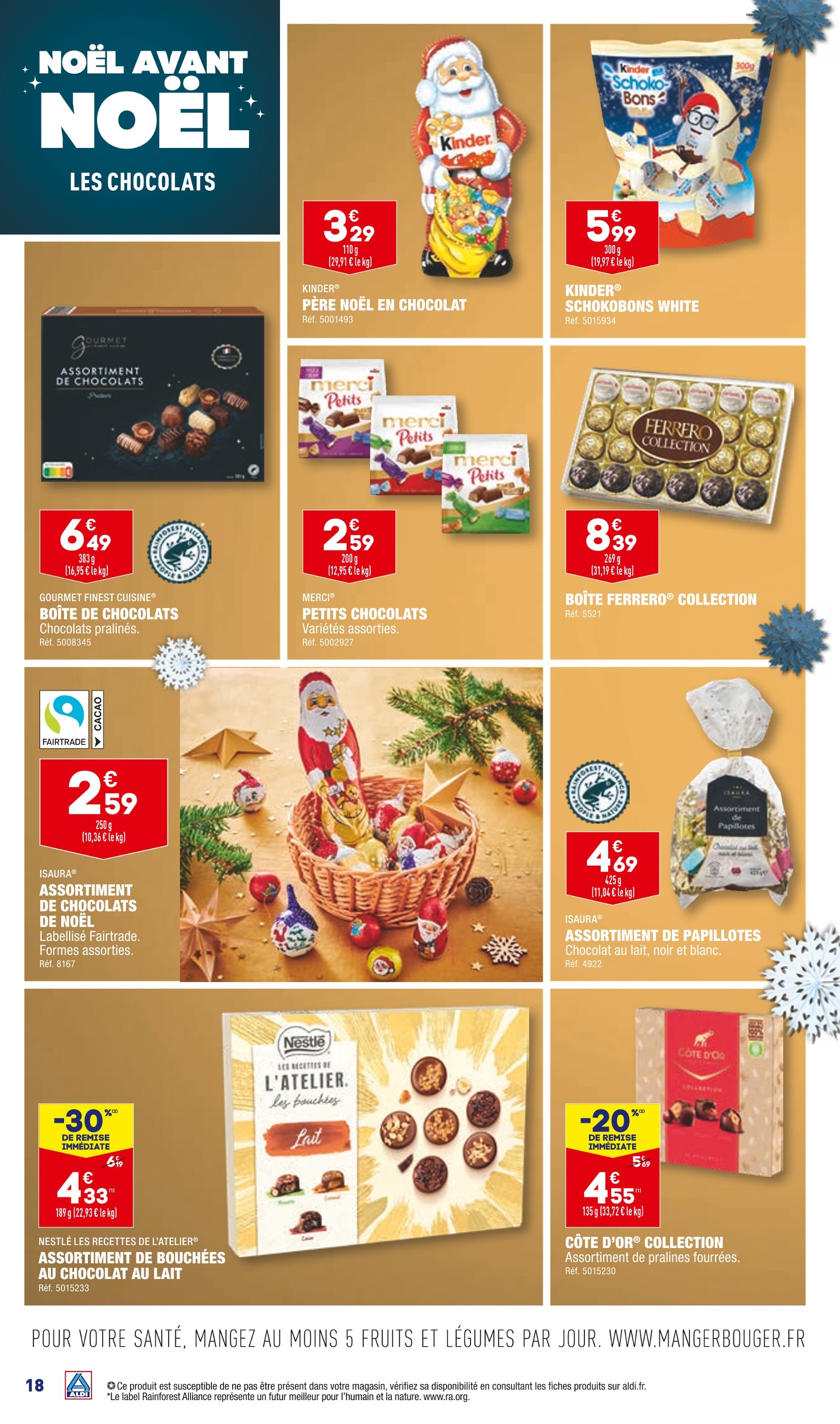 Chocolat noir et au lait moulage Père Noël KINDER : le moulage de 110g à  Prix Carrefour