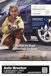 Volkswagen Prospekt für Tirschenreuth mit 1 Seite Volkswagen Prospekt für Tirschenreuth: "Herbst im Kopf. Sicherheit im Auto.", 1 Seite, 01.09.2026 - 31.12.2026