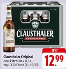 Clausthaler Original oder Herb bei E center im Calw Prospekt für 12,99 €