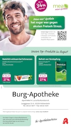 mea - meine apotheke Prospekt für Hohenstein mit 4 Seiten mea - meine apotheke Prospekt für Hohenstein: "Unsere August-Angebote", 4 Seiten, 01.08.2026 - 31.08.2026