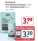 Anti-Hornhaut Socken 1 Paar oder Fußbalsam Stick 50 g Angebote von Be Routine bei Rossmann Löhne für 3,99 €