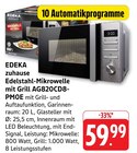 Edelstahl-Mikrowelle mit Grill AG820CD8-PMOE Angebote von EDEKA zuhause bei E center Darmstadt für 59,99 €