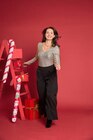 Pantalon clous Noël femme - TEX en promo chez Carrefour Valence à 15,99 €
